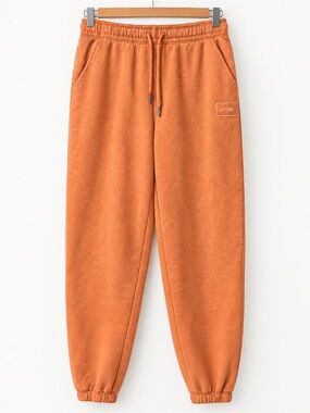 STORI Burnt Orange Women's Jogger Pants with Drawstring Waist